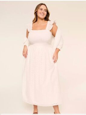 lane bryant white maxi dress Lane Bryant white Easter maxi dress 14/16 1x XL